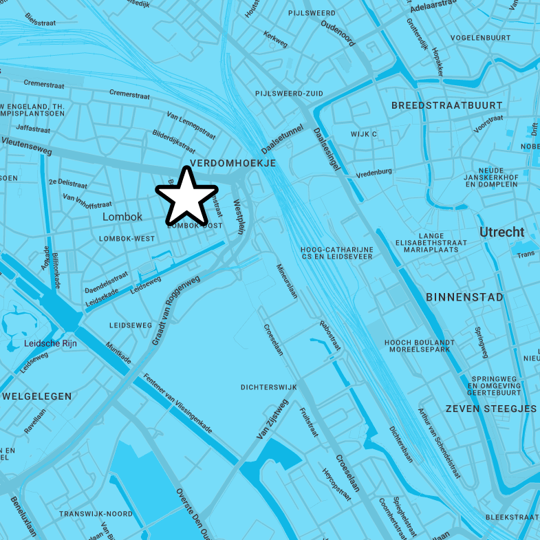 Map of Utrecht, Netherlands showing GraphicViZion's office